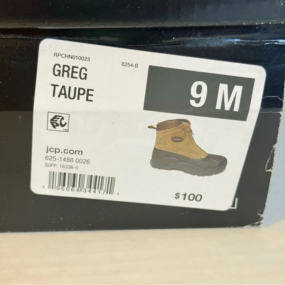 Men’s 9M Weatherproof Thinsulate Taupe Greg Waterproof Shell Suede Boots Winter